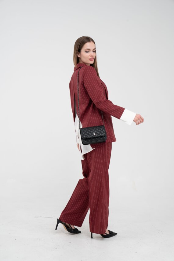 Asmetrik Kesim Gömlek Deteylı Blazer Ceket Pantolon Takım TKM08013 - 11