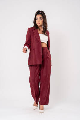 Asmetrik Kesim Gömlek Deteylı Blazer Ceket Pantolon Takım TKM08013 - 3