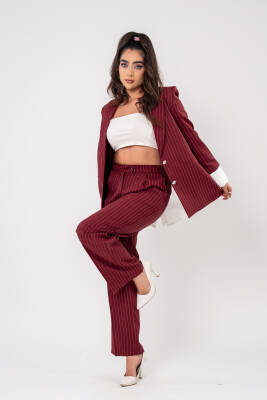 Asmetrik Kesim Gömlek Deteylı Blazer Ceket Pantolon Takım TKM08013 - 1