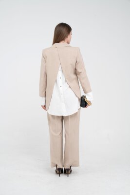 Asmetrik Kesim Gömlek Deteylı Blazer Ceket Pantolon Takım TKM08013 - 5