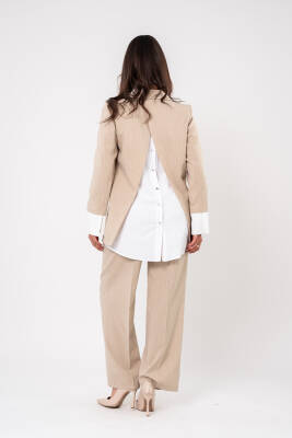 Asmetrik Kesim Gömlek Deteylı Blazer Ceket Pantolon Takım TKM08013 - 5