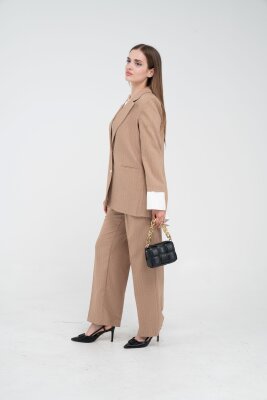 Asmetrik Kesim Gömlek Deteylı Blazer Ceket Pantolon Takım TKM08013 - 4