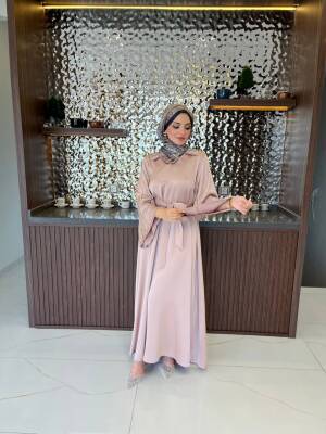 Boyun Taş İşlemli Kemer Aksesurlı Elbise S16044 - 30