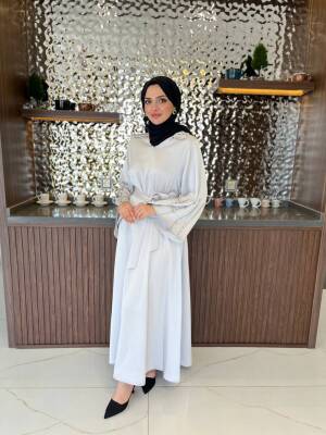 Boyun Taş İşlemli Kemer Aksesurlı Elbise S16044 - 18