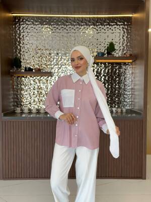 Cep Detaylı Çizgili Basıc Gömlek GMK16035 - 4