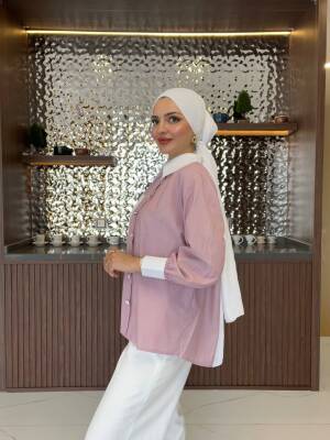 Cep Detaylı Çizgili Basıc Gömlek GMK16035 - 7