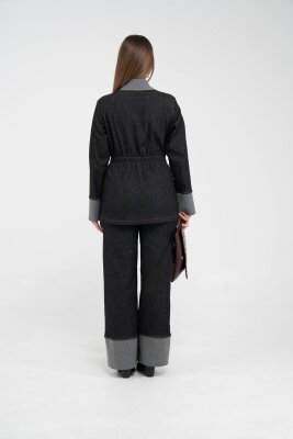 Çift Kumaş Detaylı Kuşaklı Kadın Takım 1759 - 13