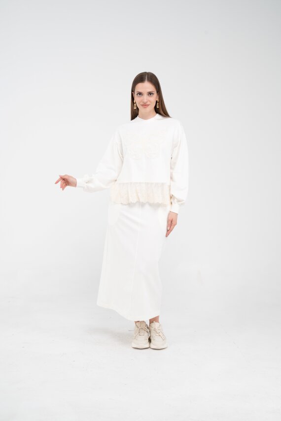 Dantel Detaylı İkili Takım K8068 - 2