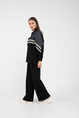 Dantel Şeritli Kot Detaylı İkili Takım K1751 - 4