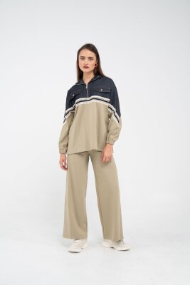 Dantel Şeritli Kot Detaylı İkili Takım K1751 - 18