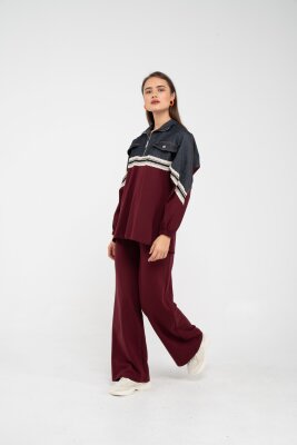 Dantel Şeritli Kot Detaylı İkili Takım K1751 - 26