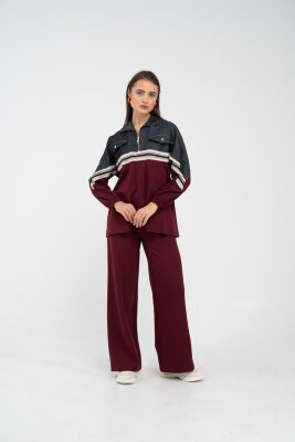 Dantel Şeritli Kot Detaylı İkili Takım K1751 - 28