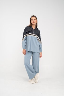 Dantel Şeritli Kot Detaylı İkili Takım K1751 - 33