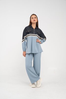 Dantel Şeritli Kot Detaylı İkili Takım K1751 - 35