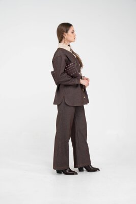 Dikiş Detaylı Kuşaklı Kadın Takım 9002 - 7