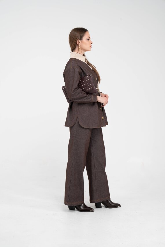 Dikiş Detaylı Kuşaklı Kadın Takım 9002 - 7