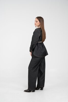 Dikiş Detaylı Kuşaklı Kadın Takım 9002 - 12