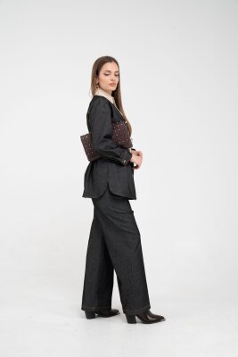 Dikiş Detaylı Kuşaklı Kadın Takım 9002 - 13