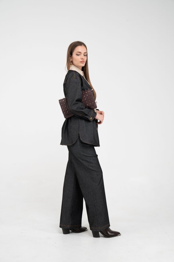 Dikiş Detaylı Kuşaklı Kadın Takım 9002 - 13