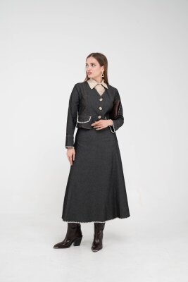 Dikiş Detaylı Şık İkili Kadın Takım 8087 - 2