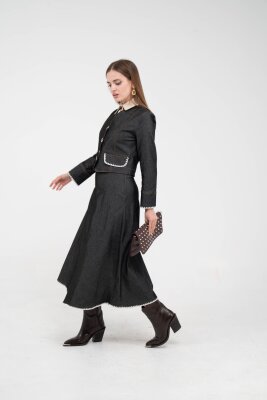 Dikiş Detaylı Şık İkili Kadın Takım 8087 - 5