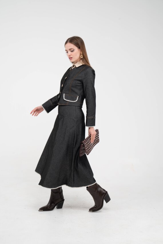 Dikiş Detaylı Şık İkili Kadın Takım 8087 - 5