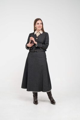 Dikiş Detaylı Şık İkili Kadın Takım 8087 - 8