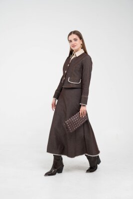 Dikiş Detaylı Şık İkili Kadın Takım 8087 - 11