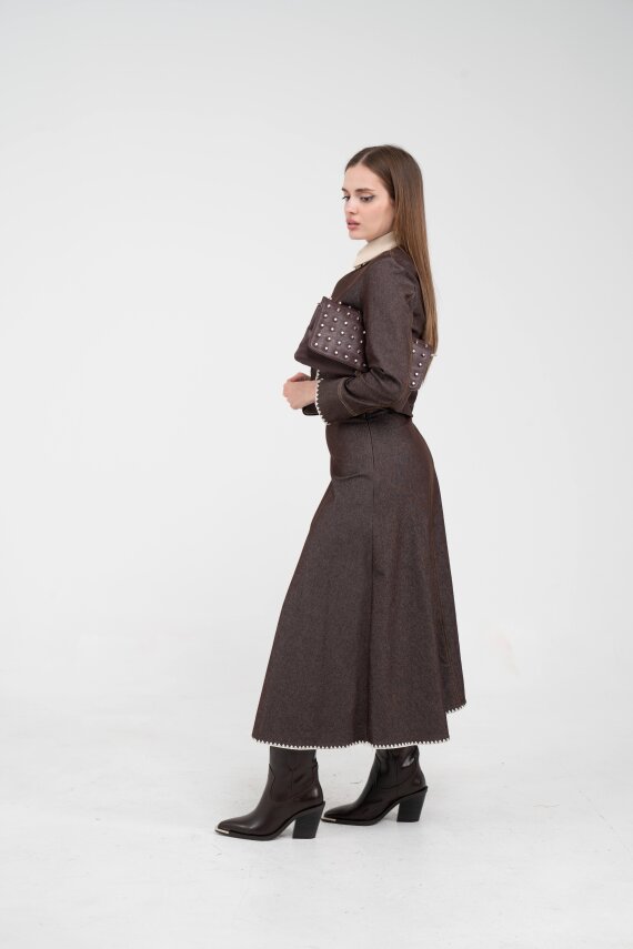 Dikiş Detaylı Şık İkili Kadın Takım 8087 - 12