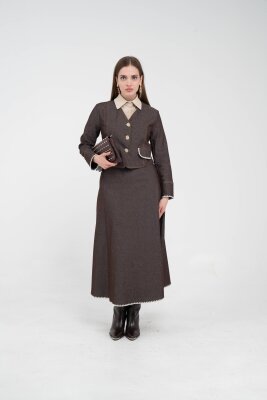 Dikiş Detaylı Şık İkili Kadın Takım 8087 - 14