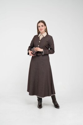 Dikiş Detaylı Şık İkili Kadın Takım 8087 - 16