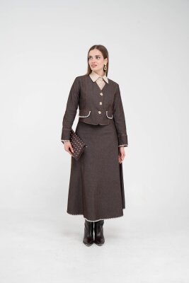 Dikiş Detaylı Şık İkili Kadın Takım 8087 - 17