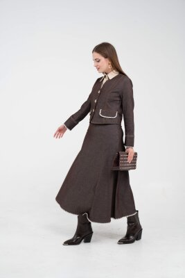 Dikiş Detaylı Şık İkili Kadın Takım 8087 - 19