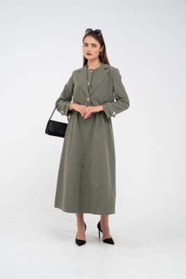 Düğme Detaylı Ceketli Elbise Takım K8062 - 5