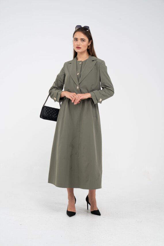 Düğme Detaylı Ceketli Elbise Takım K8062 - 5