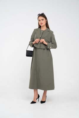 Düğme Detaylı Ceketli Elbise Takım K8062 - 6