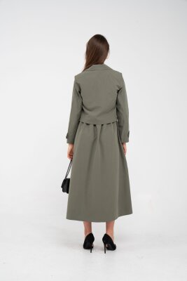 Düğme Detaylı Ceketli Elbise Takım K8062 - 7