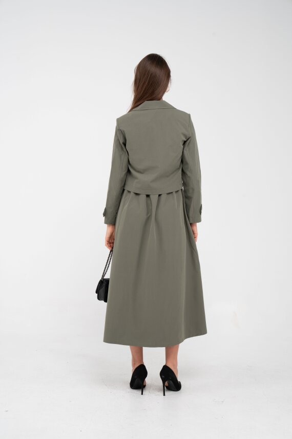 Düğme Detaylı Ceketli Elbise Takım K8062 - 7