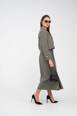 Düğme Detaylı Ceketli Elbise Takım K8062 - 8