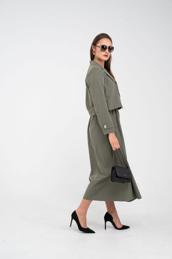 Düğme Detaylı Ceketli Elbise Takım K8062 - 8