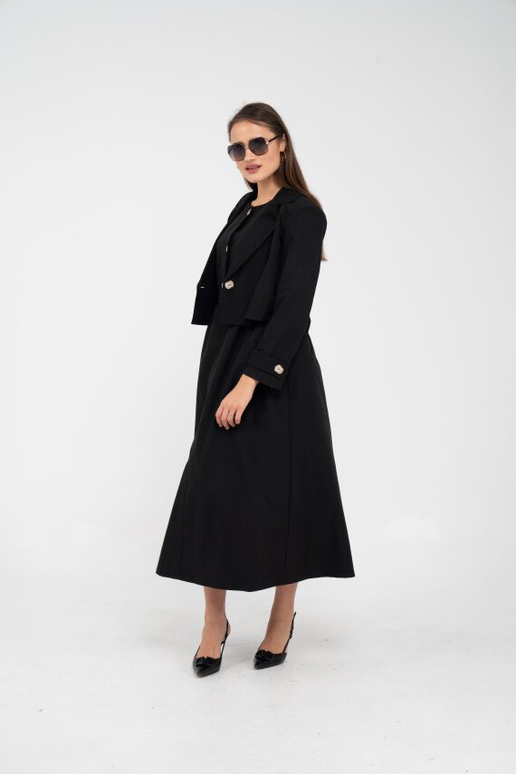 Düğme Detaylı Ceketli Elbise Takım K8062 - 13