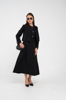 Düğme Detaylı Ceketli Elbise Takım K8062 - 11