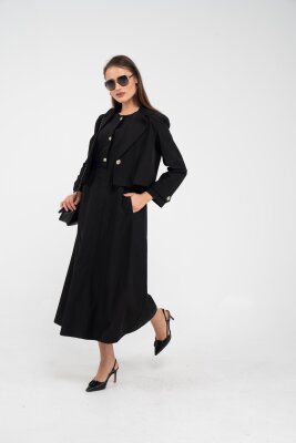 Düğme Detaylı Ceketli Elbise Takım K8062 - 14