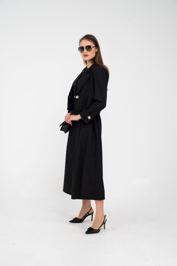 Düğme Detaylı Ceketli Elbise Takım K8062 - 15