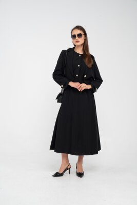 Düğme Detaylı Ceketli Elbise Takım K8062 - 18
