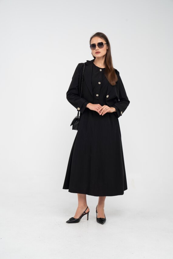 Düğme Detaylı Ceketli Elbise Takım K8062 - 18