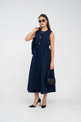 Düğme Detaylı Ceketli Elbise Takım K8062 - 22