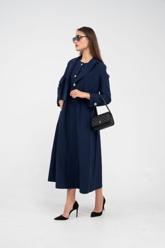 Düğme Detaylı Ceketli Elbise Takım K8062 - 23