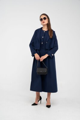 Düğme Detaylı Ceketli Elbise Takım K8062 - 20