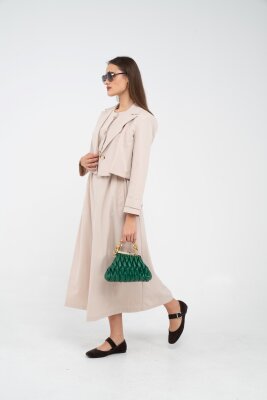 Düğme Detaylı Ceketli Elbise Takım K8062 - 28